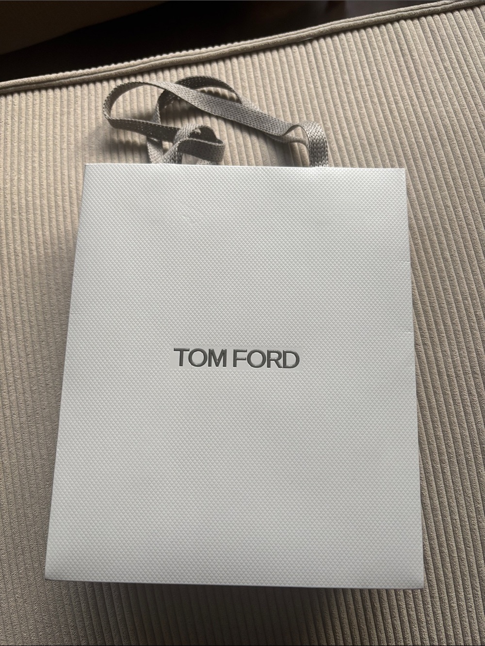 Tom Ford White Shopping Bag with Gray Handles